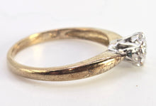 Load image into Gallery viewer, 0603: Vintage: 9ct Gold Round Faceted Cut Natural Diamond Solitaire Ring
