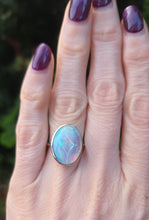 Load image into Gallery viewer, 2626: Vintage: Platinum Large Ethiopian Welo Opal Statement Ring
