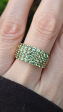 Load image into Gallery viewer, 2611: Vintage; 9ct Gold 32 Green Garnets Statement Ring- Fabulous
