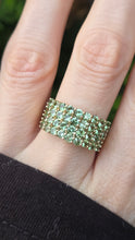 Load image into Gallery viewer, 2611: Vintage; 9ct Gold 32 Green Garnets Statement Ring- Fabulous
