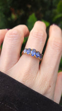Load image into Gallery viewer, 6324 Vintage: Rare 9ct Gold Iolites 5 Stone Dress/Stacker Ring
