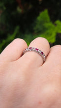 Load image into Gallery viewer, 2569: Vintage &amp; Rare 9ct White Gold Rubies Spinels Full Eternity Ring- From 1963
