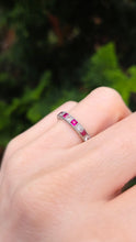 Load image into Gallery viewer, 2569: Vintage &amp; Rare 9ct White Gold Rubies Spinels Full Eternity Ring- From 1963
