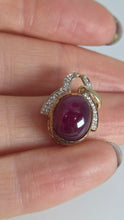 Load image into Gallery viewer, 4730: Vintage:  9ct Gold Star Ruby 14 Natural Sparkling Diamonds Pendant
