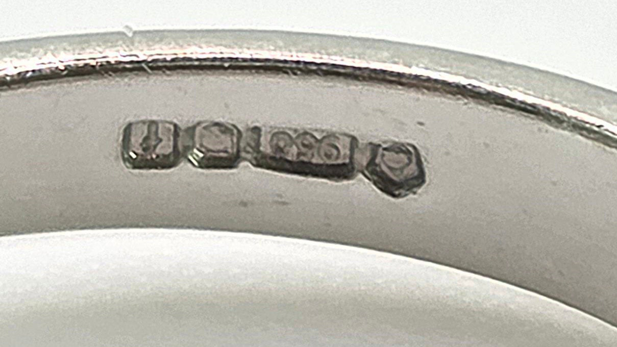 2620: Vintage: Platinum Rectangular Step-Cut Emerald Ring