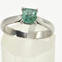 Load image into Gallery viewer, 2620: Vintage: Platinum Rectangular Step-Cut Emerald Ring
