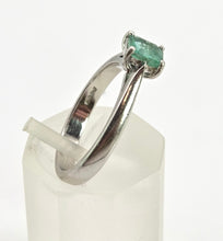 Load image into Gallery viewer, 2620: Vintage: Platinum Rectangular Step-Cut Emerald Ring
