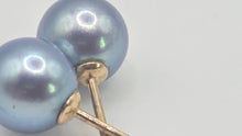 Load image into Gallery viewer, 3885: Vintage 9ct Gold Tahitian Cultured Pearl Stud Earrings
