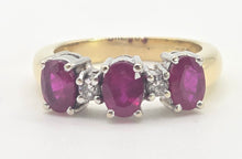 Load image into Gallery viewer, 0626 Vintage 18ct Yellow Gold Rubies &amp; Diamonds Ring - Voloptuos

