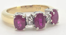Load image into Gallery viewer, 0626 Vintage 18ct Yellow Gold Rubies &amp; Diamonds Ring - Voloptuos
