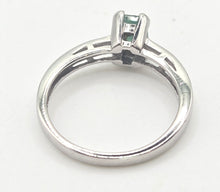 Load image into Gallery viewer, 0631- Vintage: 18ct White Gold Emerald Cut Emerald Diamonds Dress Ring
