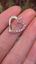 Cargar imagen en el visor de la galería, 0145: Vintage: 9ct Gold Morganites Diamonds Heart-Shaped Pendant
