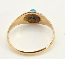 Load image into Gallery viewer, 2572- Antique 15ct Gold Geometric Set Turquoises Ring- From 1913
