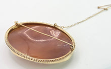 Load image into Gallery viewer, 2579: Vintage 9ct Gold Large Carved Italian Themed Cameo Brooch
