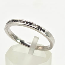 Load image into Gallery viewer, 2588: Vintage 9ct White Gold Black &amp; White Natural Diamonds Stacker Ring
