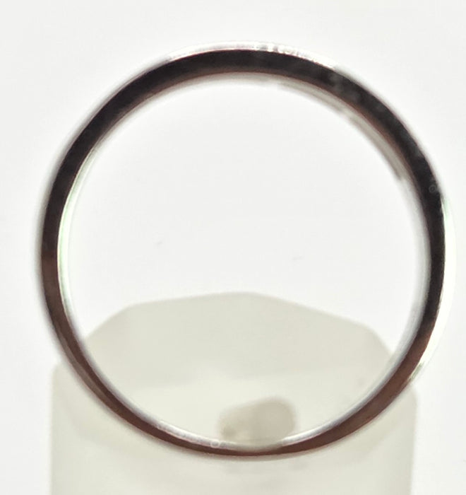 6427: Vintage 9ct White Gold Black & White Natural Diamonds Stacker Ring