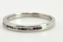 Load image into Gallery viewer, 2588: Vintage 9ct White Gold Black &amp; White Natural Diamonds Stacker Ring

