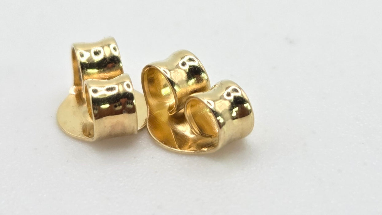 2593: Vintage:  8ct Gold Gemstone Trilogy Stud Earrings