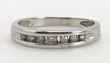 Load image into Gallery viewer, 2599: Vintage 9ct White Gold 7 Channel Set Natural Diamonds Stacker Ring
