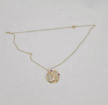 Load image into Gallery viewer, 2680: Vintage: 9ct Gold Necklace &amp; Multi-Gem Tree of Life Pendant
