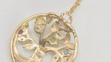 Load image into Gallery viewer, 2680: Vintage: 9ct Gold Necklace &amp; Multi-Gem Tree of Life Pendant
