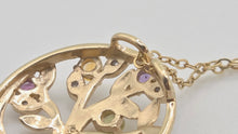 Load image into Gallery viewer, 2680: Vintage: 9ct Gold Necklace &amp; Multi-Gem Tree of Life Pendant
