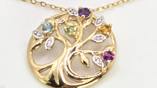 Load image into Gallery viewer, 2680: Vintage: 9ct Gold Necklace &amp; Multi-Gem Tree of Life Pendant
