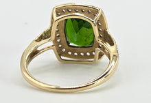 Cargar imagen en el visor de la galería, 2698: Vintage 9ct Gold Chrome Diopside White Zircons Ring
