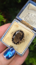 Cargar imagen en el visor de la galería, 2387- Vintage 9ct Gold large Smokey Quartz Cocktail Ring- From 1976
