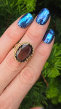 Cargar imagen en el visor de la galería, 2387- Vintage 9ct Gold large Smokey Quartz Cocktail Ring- From 1976

