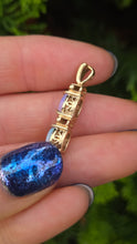 Load image into Gallery viewer, 2219: Vintage: 9ct Gold White Opals Natural Diamonds Pendulum Pendant
