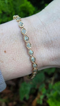 Load image into Gallery viewer, 0623: Vintage 9ct Gold Blue &amp; Green Topaz Link Bracelet
