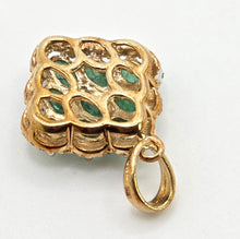 Load image into Gallery viewer, 2792: Vintage 9ct Gold Emeralds &amp; 46 Diamonds Pendant
