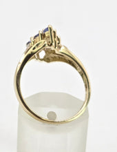 Load image into Gallery viewer, 2794: Vintage; 9ct Gold Blue Tanzanites Diamonds Cocktail Cluster Ring
