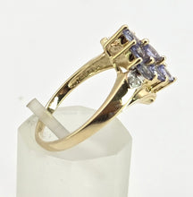 Load image into Gallery viewer, 2794: Vintage; 9ct Gold Blue Tanzanites Diamonds Cocktail Cluster Ring

