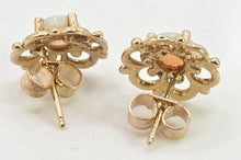 Load image into Gallery viewer, 2518- Vintage: 9ct Gold White Opal Openwork Stud Earrings- L:ovely colours
