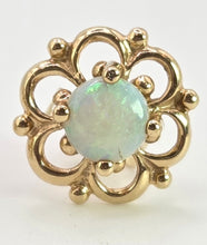 Load image into Gallery viewer, 2518- Vintage: 9ct Gold White Opal Openwork Stud Earrings- L:ovely colours
