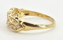 Cargar imagen en el visor de la galería, 2629: 18ct Gold 14 Natural Diamonds Stacker/ Dress Ring
