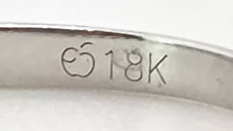 2706: Vintage 18ct White Gold Blue Sapphires Half-Eternity Stacker Ring