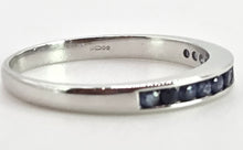 Load image into Gallery viewer, 2706: Vintage 18ct White Gold Blue Sapphires Half-Eternity Stacker Ring
