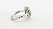Load image into Gallery viewer, 2708: Vintage 18ct White Gold Yellow Sapphire (3.2ct0  Blue Sapphires Diamonds Cocktail Ring
