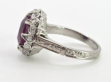 Load image into Gallery viewer, 2711 Vintage Platinum Large Ruby &amp; Diamonds Cocktail Ring- Lush!
