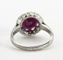 Load image into Gallery viewer, 2711 Vintage Platinum Large Ruby &amp; Diamonds Cocktail Ring- Lush!

