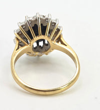 Load image into Gallery viewer, 2741: Vintage: 18ct Gold Australian Blue Sapphire Diamonds Diana Cluster Ring - From 1982
