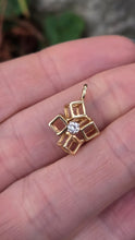 Load image into Gallery viewer, 0610: Vintage 14ct Gold Round Full Cut Diamond "Cubist" Pendant
