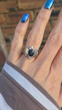 Load image into Gallery viewer, 2616: Vintage: 18ct Gold Blue Sapphire Diamonds (1.10ct) Cocktail Ring- Extraordinary
