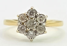 Load image into Gallery viewer, 2751: Vintage 18ct Gold Natural Sparkling Diamonds (0.5ct) Flower Head Ring
