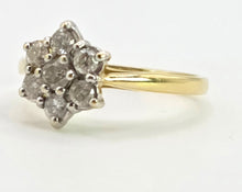 Load image into Gallery viewer, 2751: Vintage 18ct Gold Natural Sparkling Diamonds (0.5ct) Flower Head Ring
