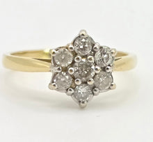 Load image into Gallery viewer, 2751: Vintage 18ct Gold Natural Sparkling Diamonds (0.5ct) Flower Head Ring
