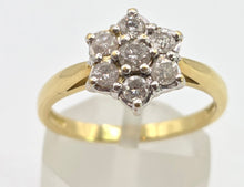 Load image into Gallery viewer, 2751: Vintage 18ct Gold Natural Sparkling Diamonds (0.5ct) Flower Head Ring
